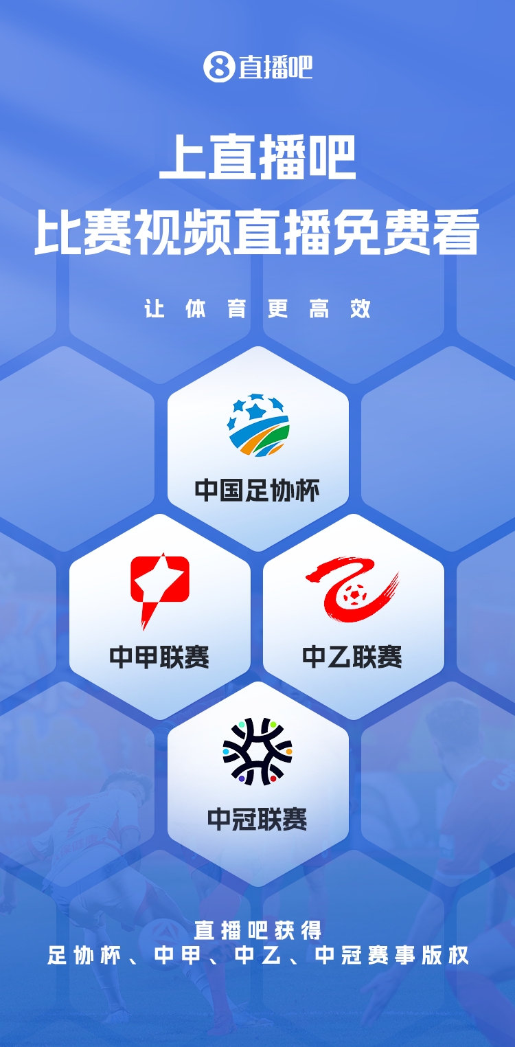 官宣！直播吧獲足協杯、中甲、中乙、中冠賽事版權，免費視頻直播